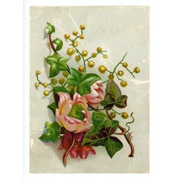 1880's Beautiful Victorian Embossed Springtime Blooming Flowers! - Picture 5 of 9